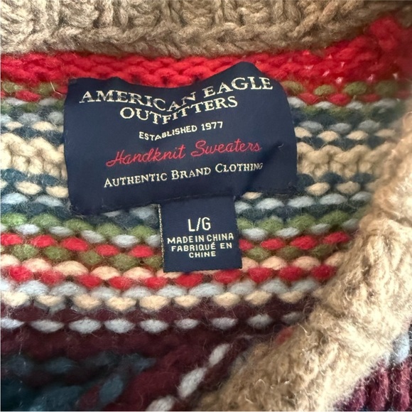 American Eagle Outfitters Y2K VINTAGE Multicolor Handknit Sweater RARE - Picture 2 of 5
